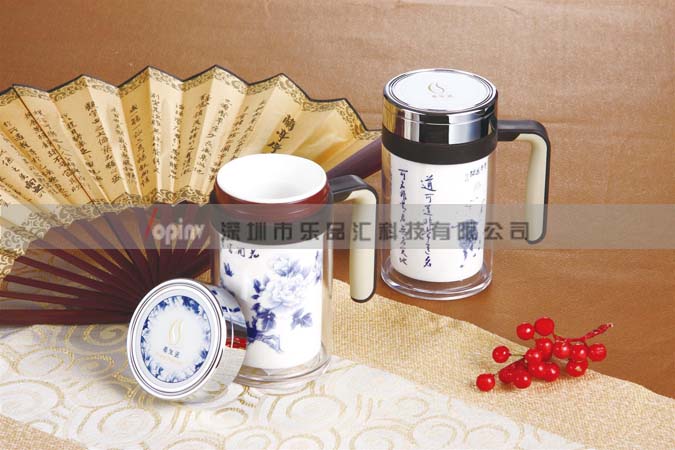 耀烁双层养生办公杯（白釉）67元