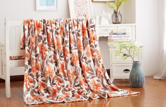 百花争艳珊瑚绒毯78元