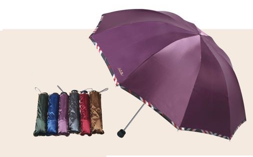 三折伞缎面黑胶40元