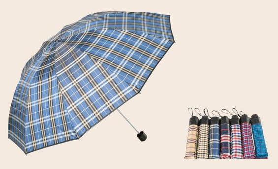 三折伞黑胶色织35元